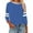 Z001-Blue, variant on Womens Tops 3/4 Length Sleeve Striped Color Block V-Neck T Shirts Summer Fashion Comfy Casual Loose Fit Pullover Blouses Z002-Pink M