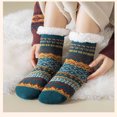 thumbnail image 2 of Cmunyle Womens Mid-Calf Slipper Socks Winter Warm Fleece Lined Cozy Soft Thick Fuzzy Non-Slip Indoor Socks Free Size Polyester Spandex Blend In Green Color, 2 of 5