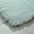 thumbnail image 3 of Fringed Linen Napkins Set of 4 | 20x20 Raw Edge Cloth Napkins for Wedding Decor, Rustic Tablescape & Coastal Dining | Stonewashed Softness (Sage), 3 of 7