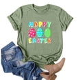 thumbnail image 1 of Daisyyozoid Chemise Joyeuses Pâques pour Femmes Manches Courtes Col Rond Blouse Ample Décontractée, 1 of 5