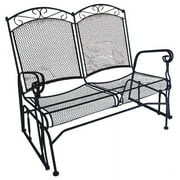 Charleston Wrought Iron Double Glider, Charcoal