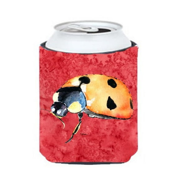 Lady Bug On Red Can Or bottle sleeve Hugger - 12 oz.