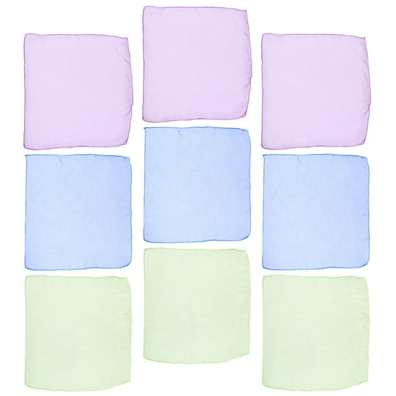 MLINS 9pcs Solid Color Chiffon Scarves Lightweight And Breathable Square Kerchief For Dance Performances Dancing Supply Fine Mesh Square Scarf
