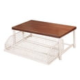 thumbnail image 3 of lingqin Countertop Organizer Coffee Machine Storage Shelf Kitchen Microwave Storage Rack White, 3 of 8