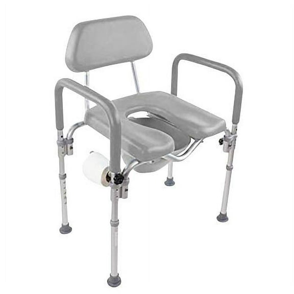 Platinum Health DIGNITY Ultra Premium Padded Commode Shower Chair Adjustable Height COMFORT includes Toilet Paper Holder