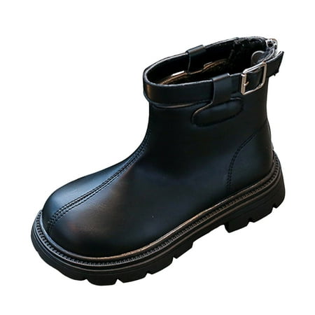 

Huesdet Boys Girls Waterproof Outdoor Side Zipper Comfort Chelsea Ankle Boots Ankle Booties(Black 11.5-12 Years)