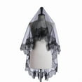 thumbnail image 5 of Halloween Black Veil Headpiece Soft Tulle Veil Breathable NonFade Unisex Accessory Haripiece for Costume Parties, 5 of 11