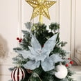 thumbnail image 4 of SLYNSHome Christmas Poinsettia Artificial Flowers Picks Decorations,Glitter Flowers Stem Christmas Tree Wreaths Garland Decoration - Silver, 4 of 7