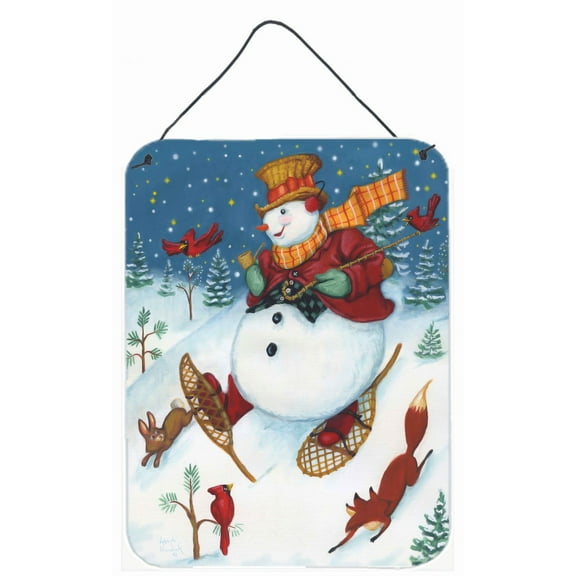 Carolines Treasures PJH3027DS1216 Snowman Snow Shooin Wall or Door Hanging Prints 12x16 multicolor