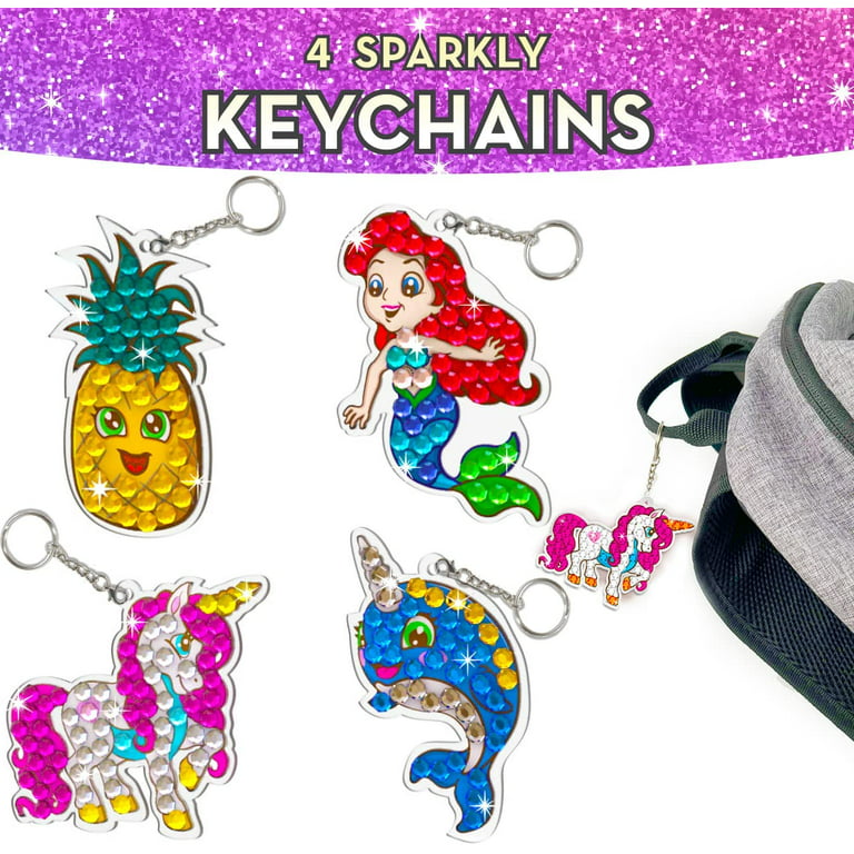 Gem Paint-By-Numbers Keychain Craft Kit (Fruit)