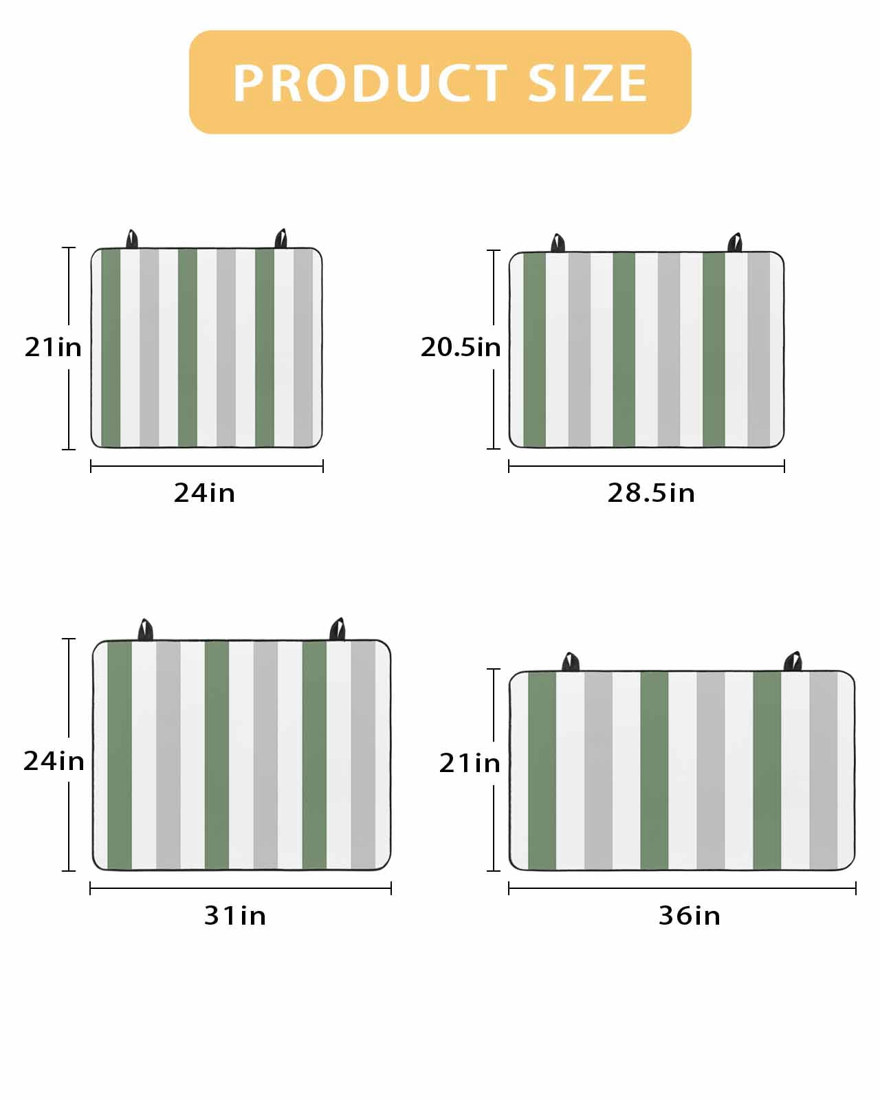 nqOlkjepod Large Induction Cooktop Protector Mat 24"x21", Geometric Grey Stove Top Covers for Electric Stove, Sage Green White Striped Minimalist Stove Burner Cover Mats, Glass Top Stove Cover