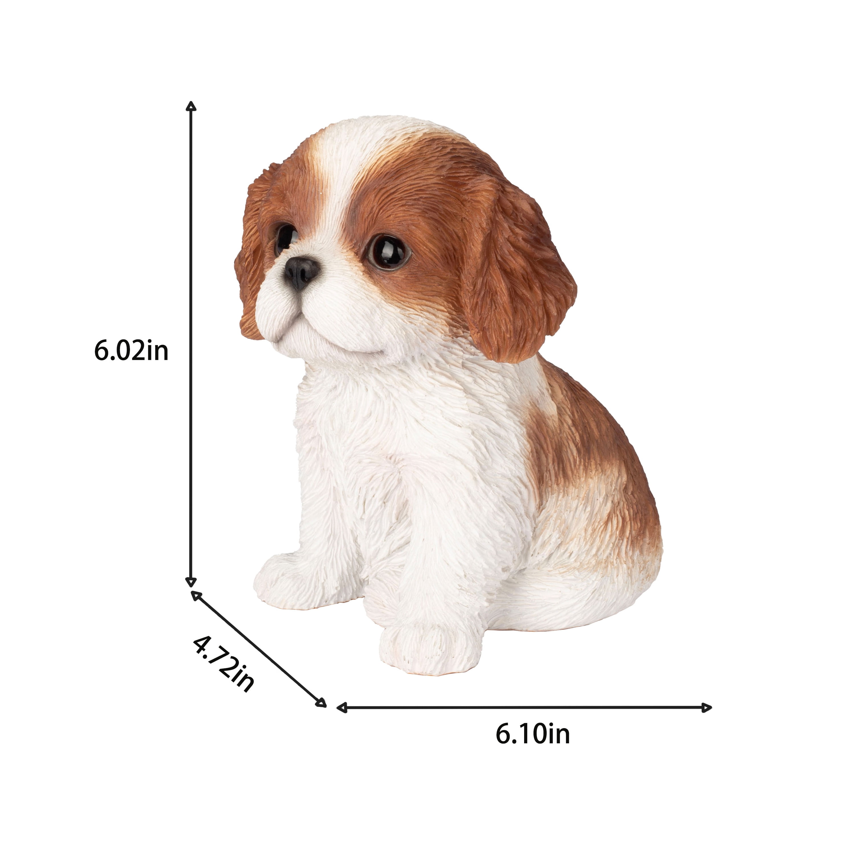 SOREAL Brown King Charles Decorative Puppy Figurine for Home & Garden Décor, Handpainted Polyresin Dog Statue, Realistic Design | Gift for Dog Lovers | Weather-Resistant Indoor/Outdoor Decor