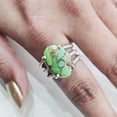 thumbnail image 4 of Natural Green Copper Turquoise Ring, Turquoise Ring, December Birthstone, 3 Twisted Band, 925 Sterling Silver, Womens Ring, Christmas, Thanksgiving, Handmade, Statement Jewelry, Natural Turquoise Ring, 4 of 6