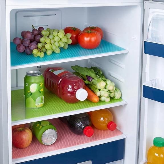 8PCS Fridge Liner Refrigerator Mats for Shelves Washable Shelf Liner for Drawer Kitchen Cupboard Table Vegetables Pads, Easy to Clean Waterproof Placemats 17.7 x 11.8 Inches
