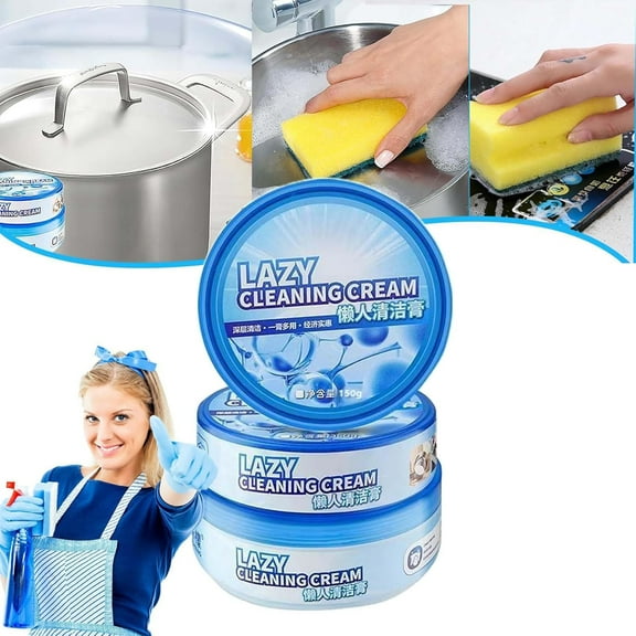 Multifunctional Effective Cleaning Cream With Sponge,Multipurpose Home Cleaning Cream,Lazy Cleaning Cream,Multifunctional Cleansing Solid Cream, For Home, Kitchen Bathroom Cleaning (1pcs)