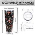 thumbnail image 2 of Mushroom 40 Oz Tumbler with Handle and Straw,Floral Mushroom Large Big Stainless Steel Vacuum Insulated Tumbler Coffee Cup Travel Mug,Mushroom Gifts for Women Men,Stuff Decor Accessories, 2 of 6