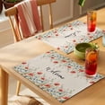 thumbnail image 4 of Red Blue Spring Floral Placemats Set of 4 Rustic Pastoral Botanical Welcome Place Mats Indoor Wipeable Table Mats Washable Cloth Dining Table Placemats for Kitchen Holiday Party Home Decor 13x19 Inch, 4 of 9