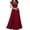 Red, variant on Formal Evening Gown, Lace Short Sleeves Maxi Dress, Sophisticated Dress for Wedding Guest, Prom & Black Tie Event Black L