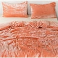 thumbnail image 3 of Thread Connect Velvet Duvet Cover Peach Color King/Queen Size Comforter Set, Boho Bedding Sheets Crushed Velvet bedding sets Ties Closure, (1 Duvet Cover & 2 Pillowcases), 3 of 3