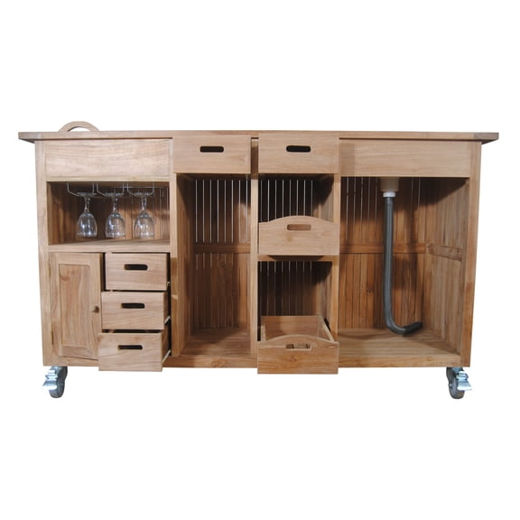 Anderson Teak Safari Contemporary Teak Bar Table in Natural Finish
