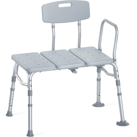 Tub Transfer Bench for Bathtub, FSA/HSA Eligible 400 lbs Heavy Duty Shower Chair with Backrest, Slip-Resistant Feet, Height Adjustable Shower Bench Shower Seat for Elderly and Disabled