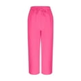 thumbnail image 3 of HAOTAGS Girls Palazzo Pants, Adjustable Waist with Pocketed Solid Causal Pants Hot Pink 14-15 Years, 3 of 6