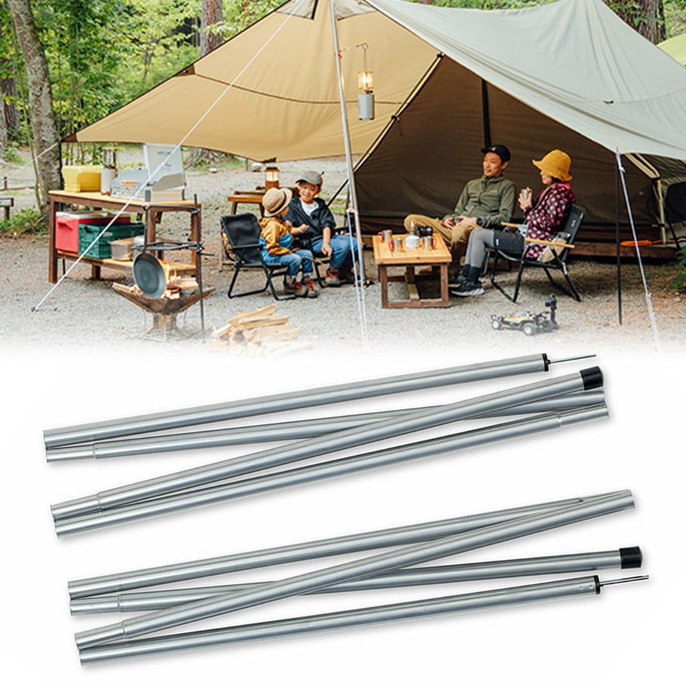 2 Pcs Camping Travel Tent Pole Awning Rod Sun Shelter Aluminum Alloy 2m 