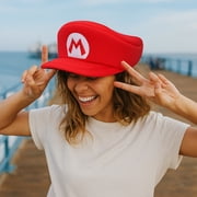 Super Mario Bros Embroidered Mario M Patch Mens Red Beret Cap