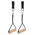 Pull Up Workout Handle Chin Up Wood Grips Heavy Duty Gym Weight Handles