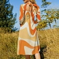thumbnail image 5 of Orange Swirl Abstract Design Art Womens Summer Dress Tie Back A Line Flare Dress, 5 of 9