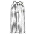 thumbnail image 4 of Bjutir Womens Sweatpants Fashion Women Casual Stripe Print Elastic Waist Pocket Wide Leg Pants Trousers, 4 of 5