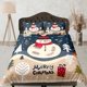 thumbnail image 1 of Navidad Juego de Funda Nórdica con Almohadas Snow Man Invierno Dormitorio Ropa de Cama Consolador, 1 of 4