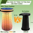 thumbnail image 6 of 2025 Upgraded XXL Collapsilbe Stool with Cushion,More Sturdy and Height 19.7",D11.8,Portable and Lightweight Adjustable Chair Telescoping Stool for Camping Hiking BBQ Max Loading 1000Ibs, 6 of 9