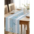thumbnail image 2 of Summer Sea Blue Starfish Table Runner-36 Inch Long Rustic Farm Wood Board Table Runners Linen Burlap Tablerunner for Kitchen Dining Room Holiday Party, 2 of 9