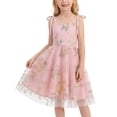 thumbnail image 7 of IBTOM CASTLE Toddler Girls 1950s Vintage Floral Embroidery Swing Dress | Retro Graduation Dress For Birthday Party Wedding Bridesmaid Communion Tulle Dresses, Sweetheart Mesh Pink, 7 of 7