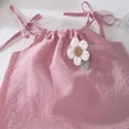 thumbnail image 7 of CAICJ98 Girls Casual Cotton Linen 2-Piece Short Set, Bow Strap Halter Top and Shorts Breathable Summer Outfit Toddler Baby Kids (Pink,5-6 Years), 7 of 7