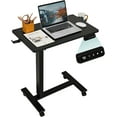 thumbnail image 1 of Table Électrique au-Dessus du Lit avec Roues, Tables d'Appoint Réglables en Hauteur pour Chevet, Sofa et Fauteuil Inclinable, Petit Bureau Roulant en Forme de C pour Ordinateur Portable pour Bureau à Domicile, Noir, 1 of 5