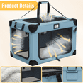 thumbnail image 3 of 36in Collapsible Dog Crate, Portable Soft Travel Dog Crate with Bowl, Foldable Pet Kennel Carrier, with Signature Card and Pen, Blue, 3 of 9