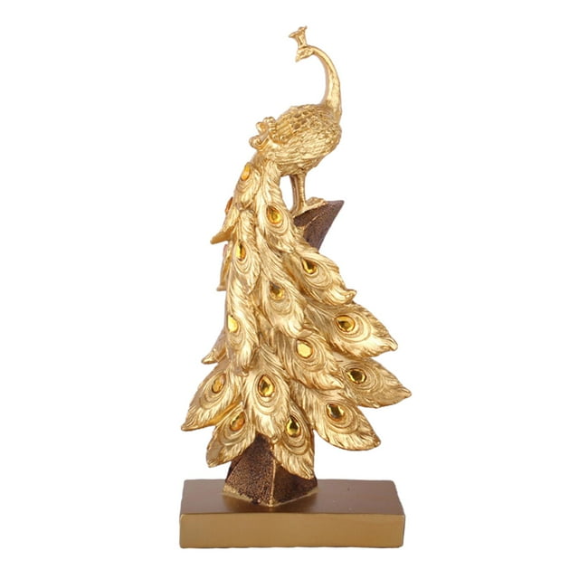 GROWTH TANK Statue Décorative de Paon, Sculpture Décorative pour Armoire, Or S