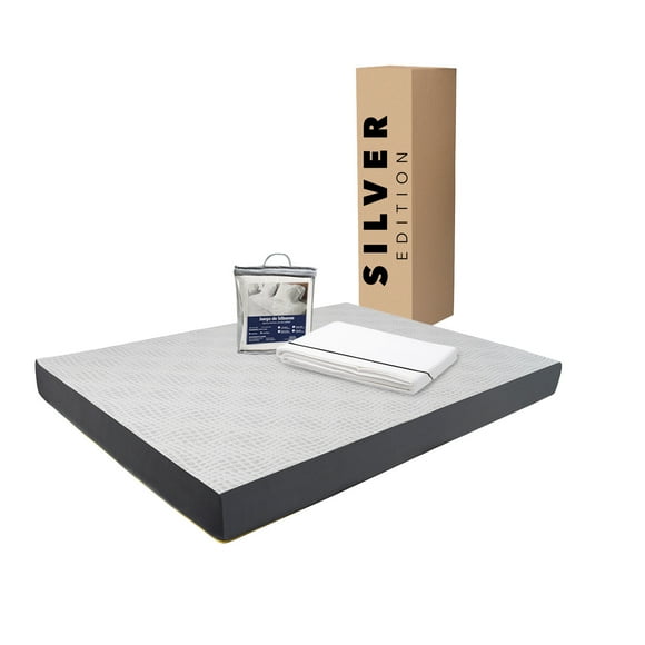Colchón Matrimonial silver en Caja 15cm Altura + Juego de Sábanas
