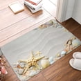 thumbnail image 5 of Starfish Kitchen Mat, Seacoast with Sand with Colorful Various Seashells Tropics Aquatic Wildlife Theme bathroom mat door mat, 5 of 8
