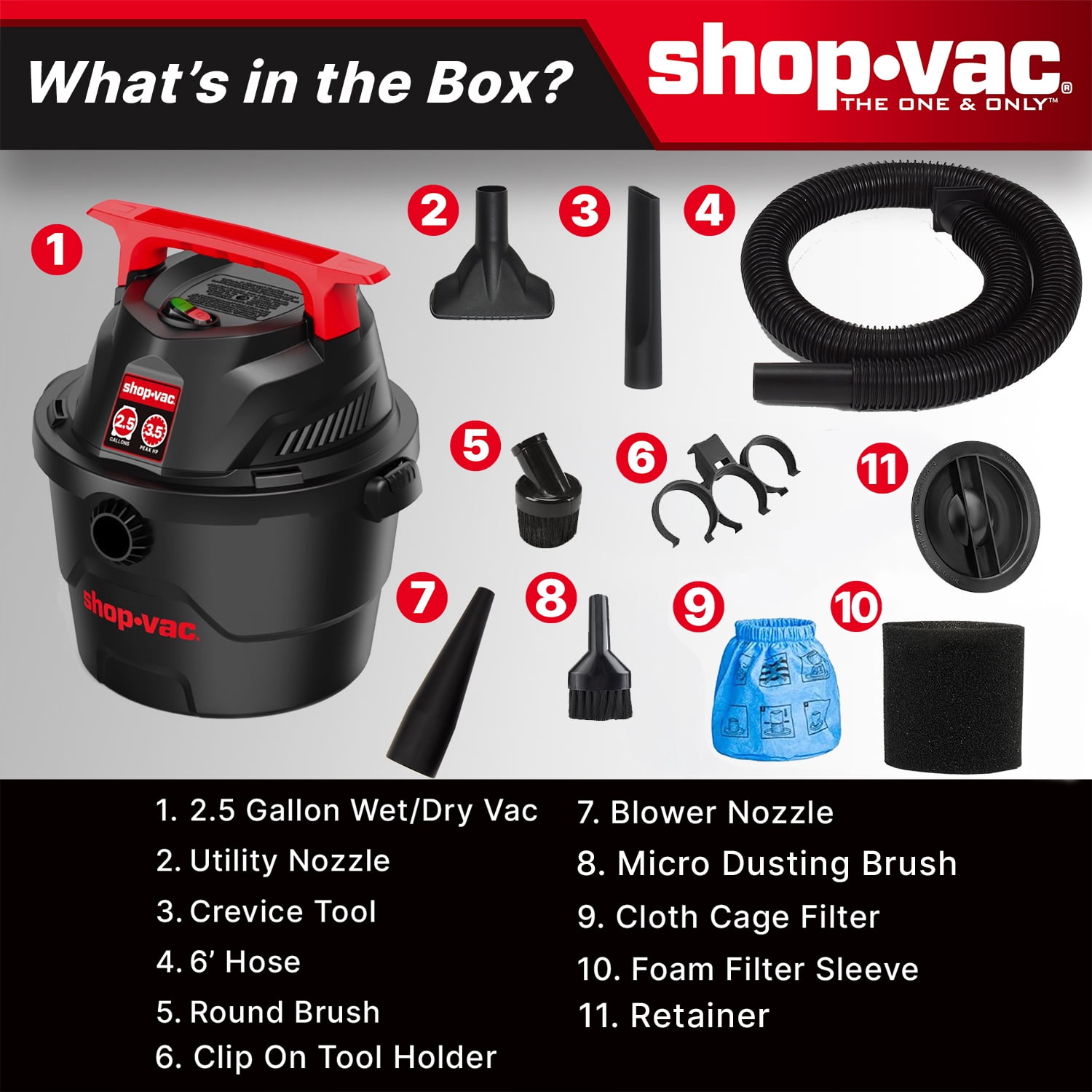 Shop-Vac 2.5G 2.5PHP Wet Dry Vac