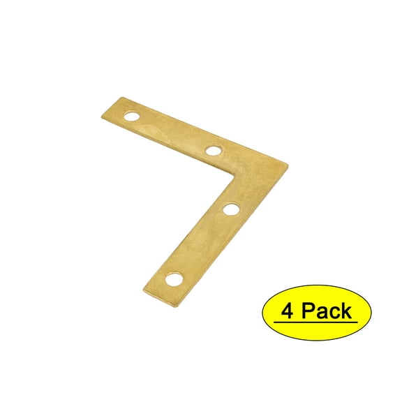 Unique Bargains 2' x 2' Metal Angle Brackets Flat Mending Repair Plates 4PCS