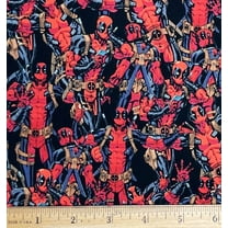 1 Yard - Marvel Deadpool on Black Cotton Fabric (Great for Quilting, Sewing, Craft Projects, Throw Pillows & More) 1 Yard X 44" Wide