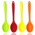 thumbnail image 1 of 4 Piezas Cuchara Mezcladora de Silicona Cuchara para Untar Resistente al Calor Cuchara para Utensilios Cuchara Antiadherente Juego de Cucharas Multicolores de 8.2" para Mezclar Hornear Servir Revolver, 1 of 1