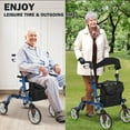 thumbnail image 2 of Yeshouse Lightweight Aluminum 2-in-1 Rollator Walker & Transport Chair, Dual Brake System, Removable Storage Bag, 2 of 8