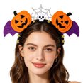 thumbnail image 5 of UJNDER Women's Halloween Witch Pumpkin Bow Cat Ear Headband for Party Cosplay Headbands for Women,Orange,One Size, 5 of 5