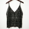 thumbnail image 3 of Sequin Beaded Camisole Slim Fit Layering Tank Top Cropped Sleeveless Shirt,Black,XL, 3 of 5