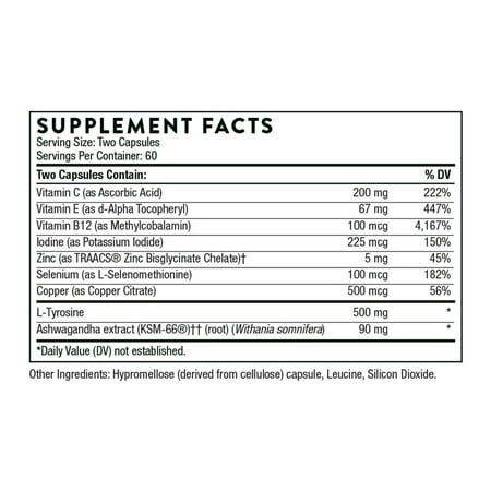 Thorne Thyrocsin, Thyroid Cofactors for Thyroid Function Support, 120 Capsules