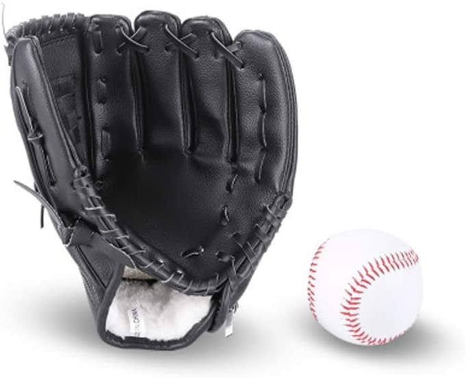 Baseball Glove for Kids and Adults with 1 Soft Ball, PU Leather